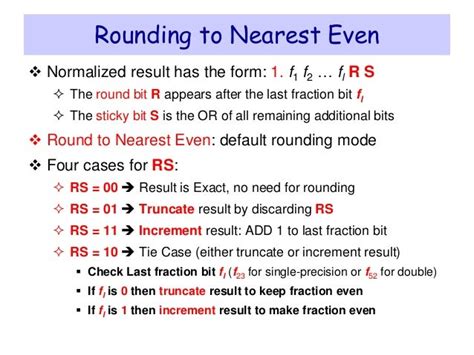 rounding to nearest even.